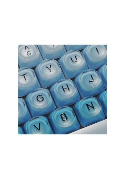Leaven 128 Tuş Pbt Keycap Seti - Retro Yuvarlak Moa Profil Cherry Mx Uyumlu Klavye Tuşları - Mavi
