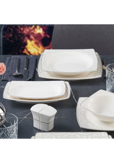 GÜRAL CAROLİNE 54 PARÇA 12 KİŞİLİK YEMEK TAKIMI 6335