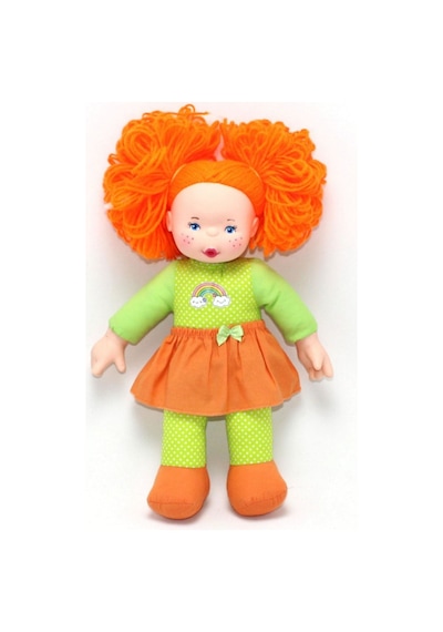 Rengarenk Sevimli Bez Bebek 30 Cm - Turuncu Renk