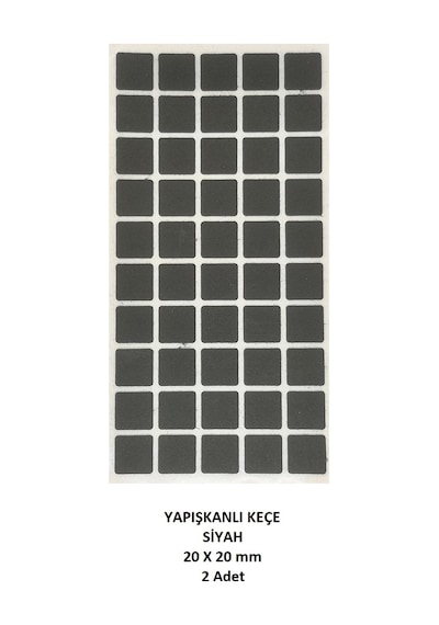 Zemin Koruyucu, 20x20 mm Keçe, Siyah (2 Adet)