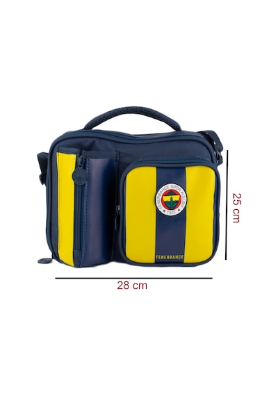 Fenerbahçe 2 Bölmeli Çubuklu Suni Deri Matara Cepli Beslenme Çantası 25758 Lacivert