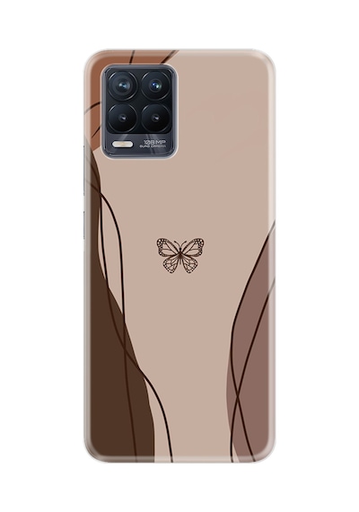 Realme 8 - 8 Pro Kılıf Boutique Baskılı Resimli Kahve Kelebek Pcode -038