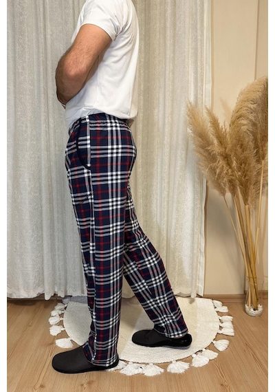 Erkek Desenli Cepli Lastikli Bel Pijama Altı Koyu Laci Koyu Lacivert