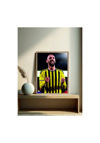 Poster Sarı Lacivert Vedat Muriç Ahşap Çerçeveli Tek Parça Futbol Tablo Çok Renkli - 911976467 Çok Renkli