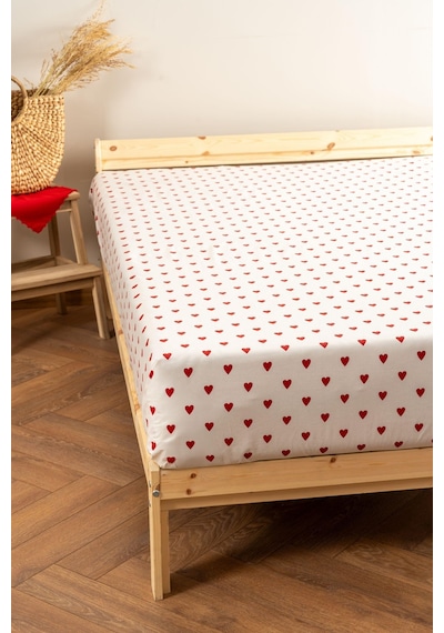 Soley Mix & Match Hearts %100 Pamuk Tek Kişilik Düz Çarşaf Kırmızı