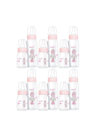 Bebsi Cam Biberon Seti Pembe 250ml+125ml 6 Lı Set