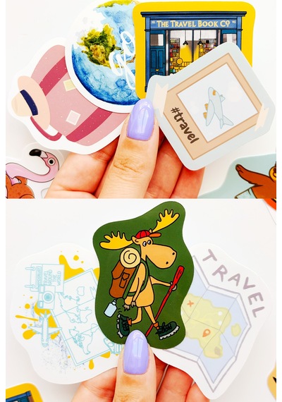 Tatil Ve Seyahat Temalı Sticker Paketi 30 Parça Su Geçirmez Travel Valiz Laptop Termos Telefon Etiket Seti Diğer