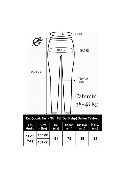 Emfure Cepli Kız Çocuk Slim Fit Dar Kalıp Spor Tayt Siyah