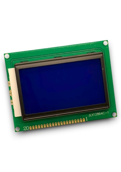 128x64 Lcd Modül Mavi Beyaz - Jlx12864c-1-cob - St7920 - 1 Adet