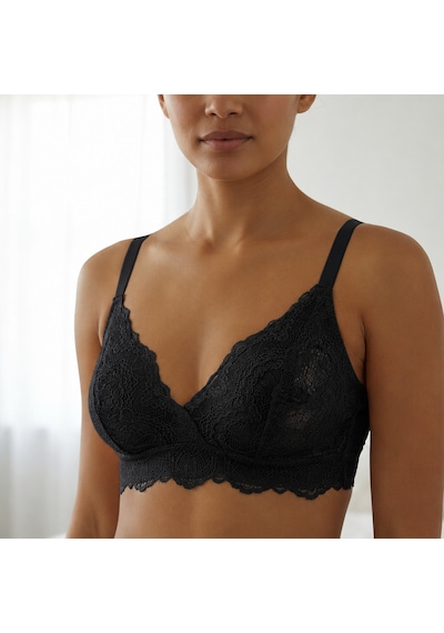 Bonbon Kadın Giyim Desteksiz Balensiz Dantel Bralet Sütyen Bb2789 siyah