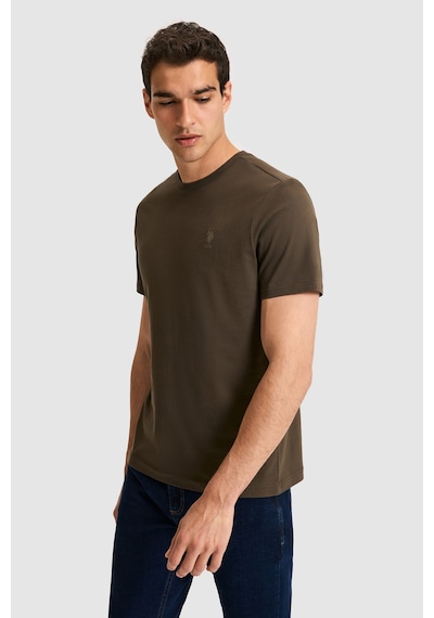 U.s. Polo Assn. Erkek Koyu Haki Tişört Basic 50326953-vr111