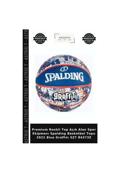 Premium Renkli Top Açık Alan Spor Ekipmanı Spalding Basketbol Topu 2021 Blue Graffıtı Sz7 84373z
