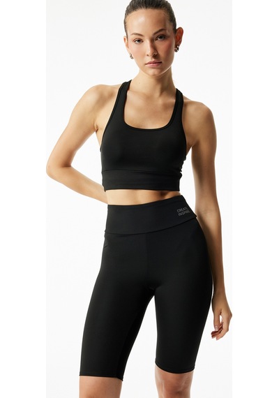 Koton Yüksek Bel Slim Fit Biker Spor Tayt Siyah 6wak40030nk SiYAH