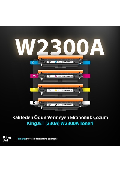 Kingjet Hp Uyumlu 230a W2300a Standart Kapasiteli Çipli Uyumlu Toner 4201, 4203, 4301, 4303