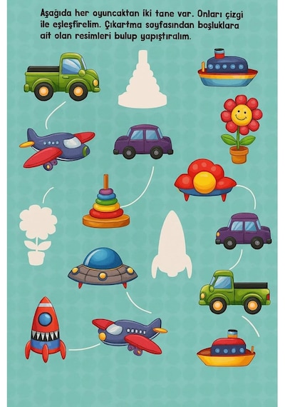 60 Çıkartmalı Sticker Kitabı Eğitici Etkinlik Kitabı Hayvanlar, Taşıtlar, Mevsimler, Oyun Parkı