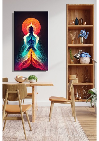 Panoramik Dikey Kanvas Duvar Tablosu Tekli Salon Mutfak Yatak Odası Ofis Kundalini Çakra