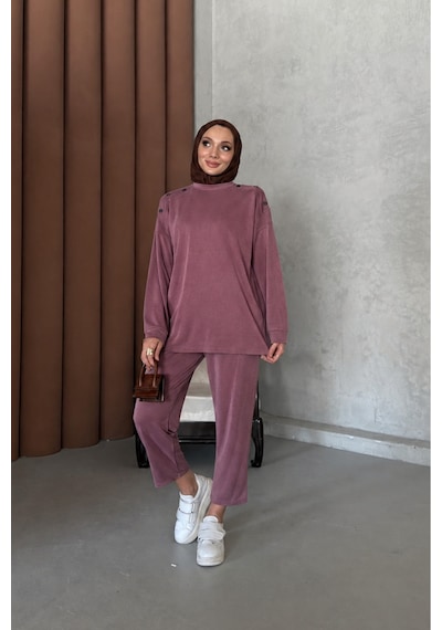 Riella Butik Bade Tesettür Takım Mürdüm