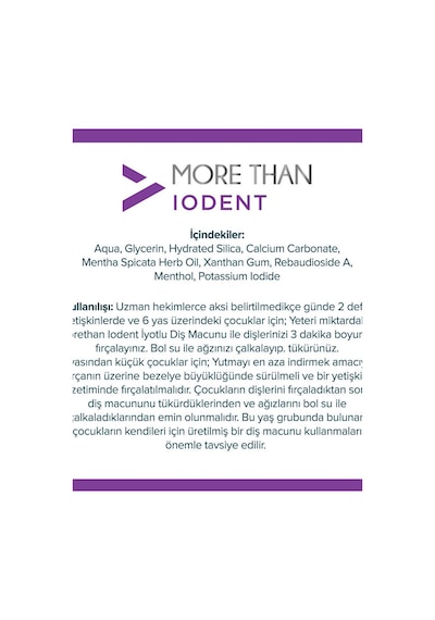 More Than Iodent Diş Macunu 100 Ml