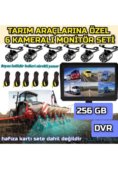 Twogo 6 Kanallı 10 İnç Monitör 6 Adet Beyaz Ledli Kelebek Kamera