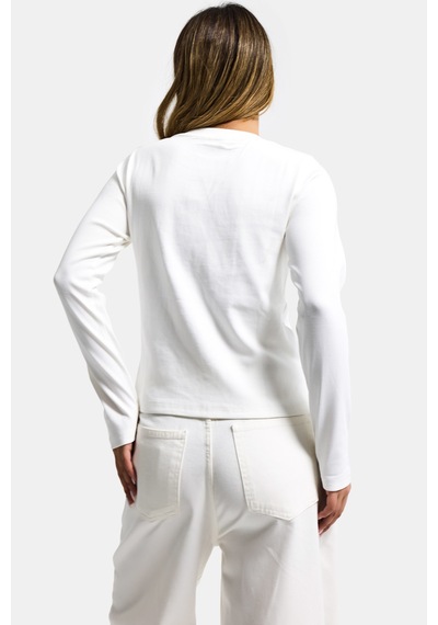 Itsbasic Kadın Kırık Beyaz W5 Baskı Desenli Sweatshirt