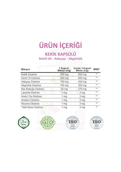 Gökçek Şifa 1000 MG Kekik (Thyme Capsule) 60 Kapsül