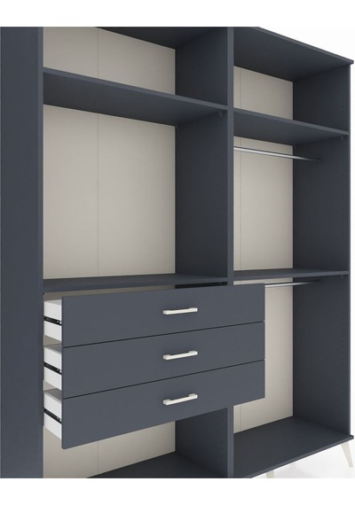 Hyperion Gardrop 4 Raflı 3 Çekmeceli 2 Askılı 176x44x221 Antrasit-antrasit Antrasit Hyperion Gardrop 4 Raflı 3 Çekmeceli 2 Askılı 176x44x221 Antrasit-antrasit Antrasit