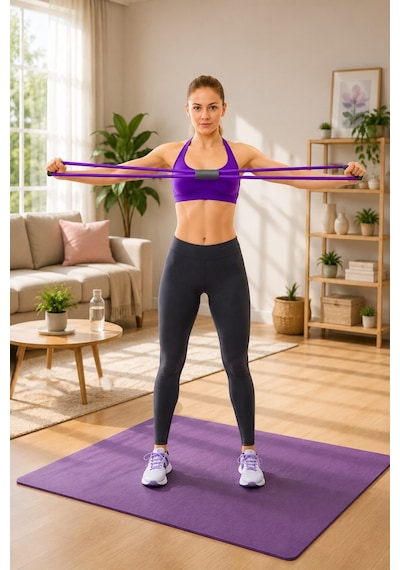 Orta Seviye 1 Adet Bacak Kalça Squat Fitness Egzersiz Direnç Lastik Pilates Bandı Plates Lastiği Çok Renkli