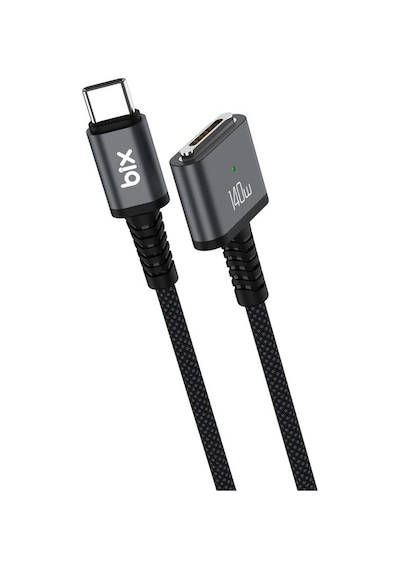 Bix Bxm3c 140w Type-c To Magsafe 3 Macbook Pro Ve Macbook Air 13,14,16, M1 M2 Uyumlu Manyetik Örgülü Şarj Kablosu 2 Metre
