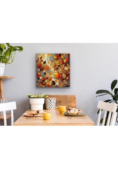 Sonbahar Mevsimi Kanvas Tablo 60x60cm Çok Renkli