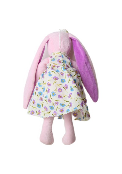 İthal Kumaş Uzun Kulaklı Renkli Kıyafetli Sevimli Tavşan Peluş Oyuncak Uyku & Oyun Arkadaşı 30 Cm. Açık Pembe