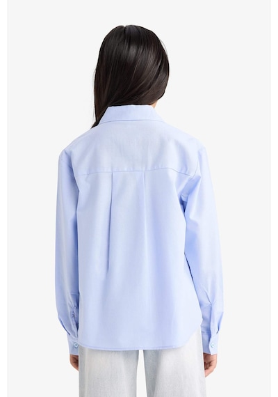 Defacto Oversize Geniş Kalıp Oxford Mavi Kız Çocuk Gömlek F2274a8/be213 Mavi