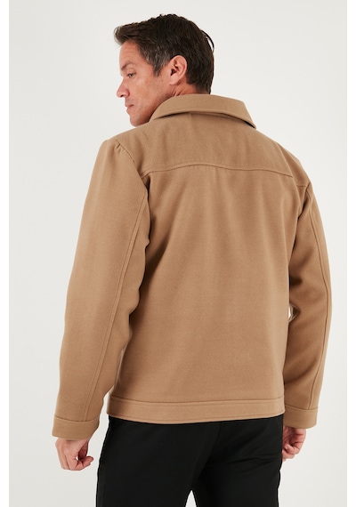Buratti Slim Fit Ceket Yaka Astarlı Kaşe Erkek Kaban 58400347 Camel