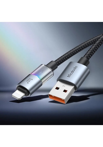 Mcdodo Ca-8170 Usb Apple iPhone Uyumlu 3a 7 Renkli Led Işıklı Şarj Data Kablosu