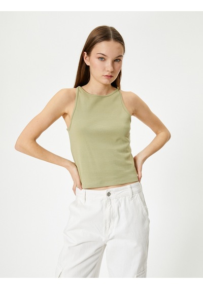 Koton Bisiklet Yaka Atlet Slim Fit Yeşil 4sal30070ık Yeşil