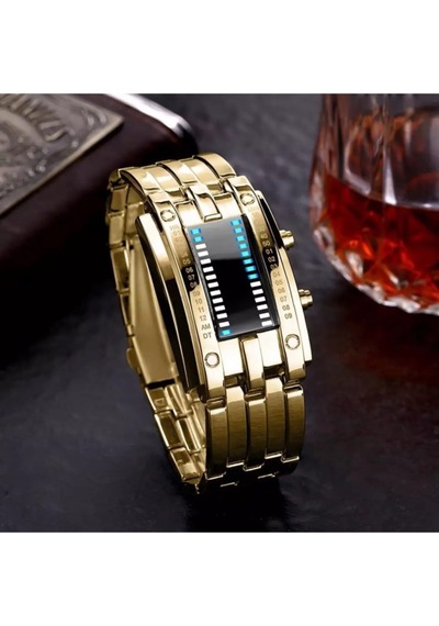 Skmei Gold Renk Led Işıklı Tasarım Kol Saati 145783463