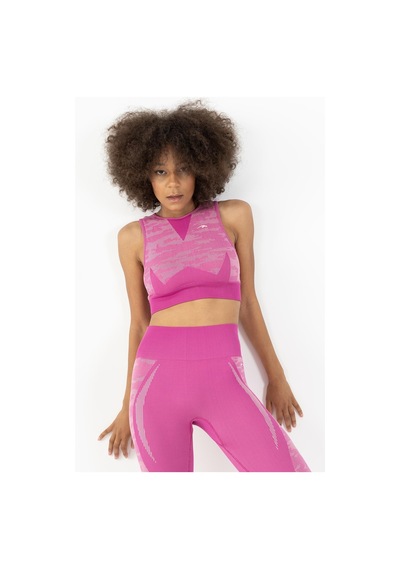 Maraton Active Slimfit Kadın Bisiklet Yaka Kolsuz Fitness Orkide Bra 813054-Orkide