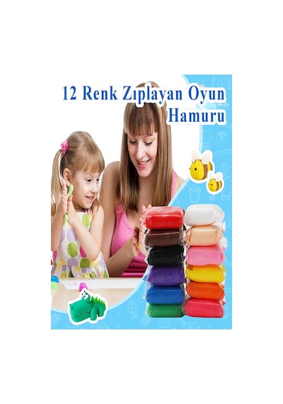 Zıplayan Oyun Hamuru 24 Lü 1 Paket Hava İle Kuruyan Modelleme Kili Yumuşak Köpük Kil Esnek Clay