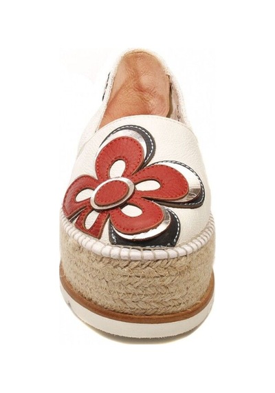 Espadrilles J.flor Beyaz Deri Kırmızı Çiçek Detaylı Dolgu Topuklu Hasırlı Kadın Ayakkabı Beyaz Espadrilles J.flor Beyaz Deri Kırmızı Çiçek Detaylı Dolgu Topuklu Hasırlı Kadın Ayakkabı Beyaz