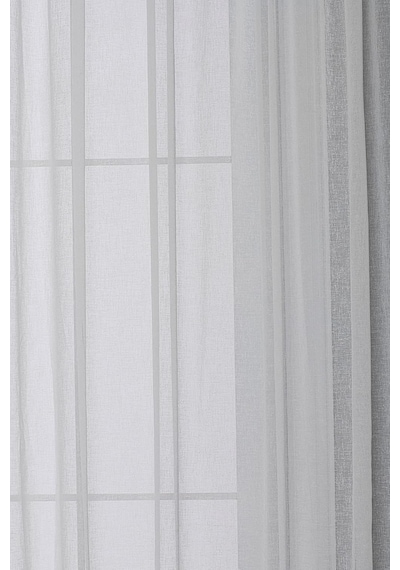 Gauze Fabric Design Folded Keten Plus Ekru Tül Perde 200 X 250 - Seyrek Pile 1 X 2 Çok Renkli