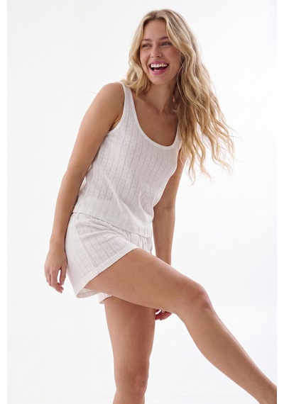 Nbb Kadın Ekru Loungewear Pintel Şortlu Takım