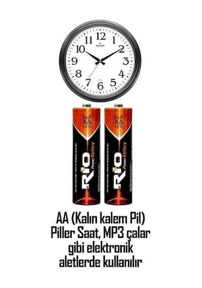 Rio 4lü Aa R6p Kalın Kalem Pil Saat Pili Çinko Karbon Pil Zn-c 1.5v