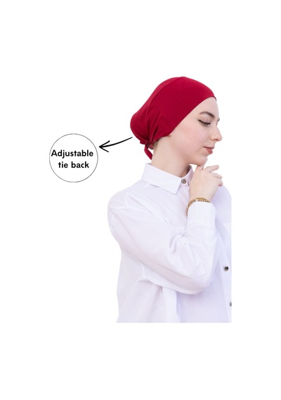 Modish Group Pratik Bone Pamuklu Tesettür İç Bone, Başörtüsü İçin Hazır Viskon Şapka, Namaz Günlük Kullanım İçin Kırmızı