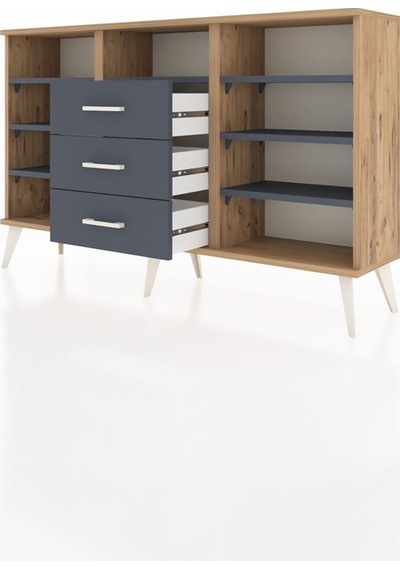 Arges Konsol 7 Raflı 3 Çekmeceli 132x30x83 Çam-antrasit/antrasit Antrasit/antrasit Arges Konsol 7 Raflı 3 Çekmeceli 132x30x83 Çam-antrasit/antrasit Antrasit/antrasit