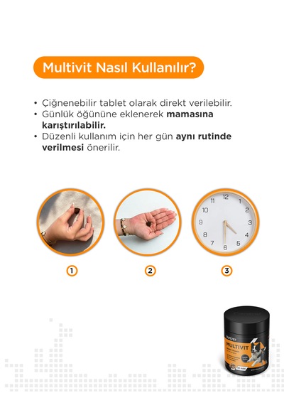 Cutepet Multivit Köpek Vitamin Ve Mineral Tableti 60 Adet Günlük Bağışıklık, Enerji Ve Genel Sağlık Desteği