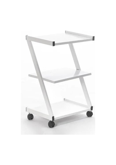İron Cihaz Taşıma Ve Setup Sehpası Z Tipi - 3 Raflı - Beyaz