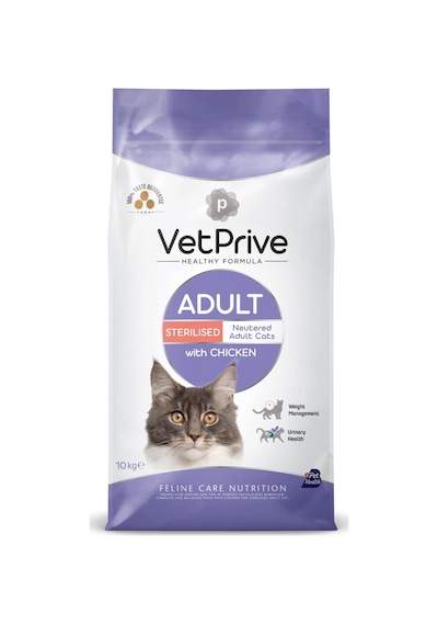 Vet Prive Sterilised Tavuklu Kısırlaştırılmış Kedi Maması 10 Kg