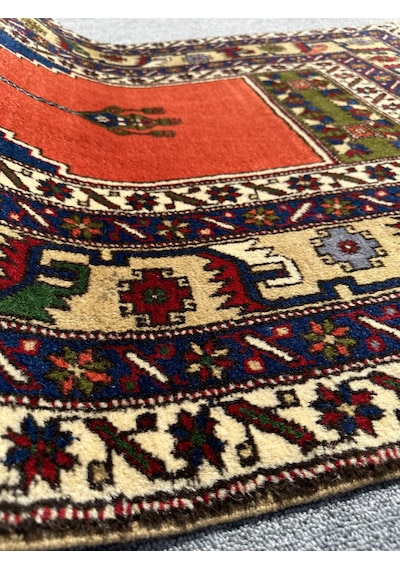 El Dokuma Taşpınar Halısı Seccade 121x198 Büyük Seccade Namazlık Turuncu