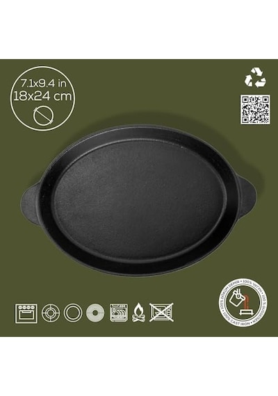 Fajita Tavası 18x24 Kulplu Oval Genel