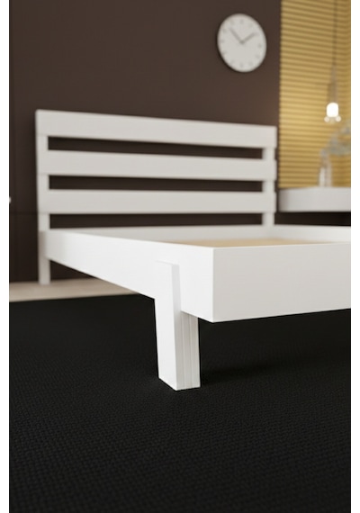Renazzo Natura New Masif Ahşap Karyola Beyaz 120x200 Beyaz - 120 X 200