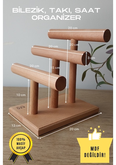 Bilezik Bileklik Saat Takı Organizer Ahşap Askısı 20cm Takı Standı Askılık Takı Aksesuar Düzenleyici